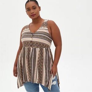 Torrid Plus Size 5 5X 28 High Low Sharkbite Top